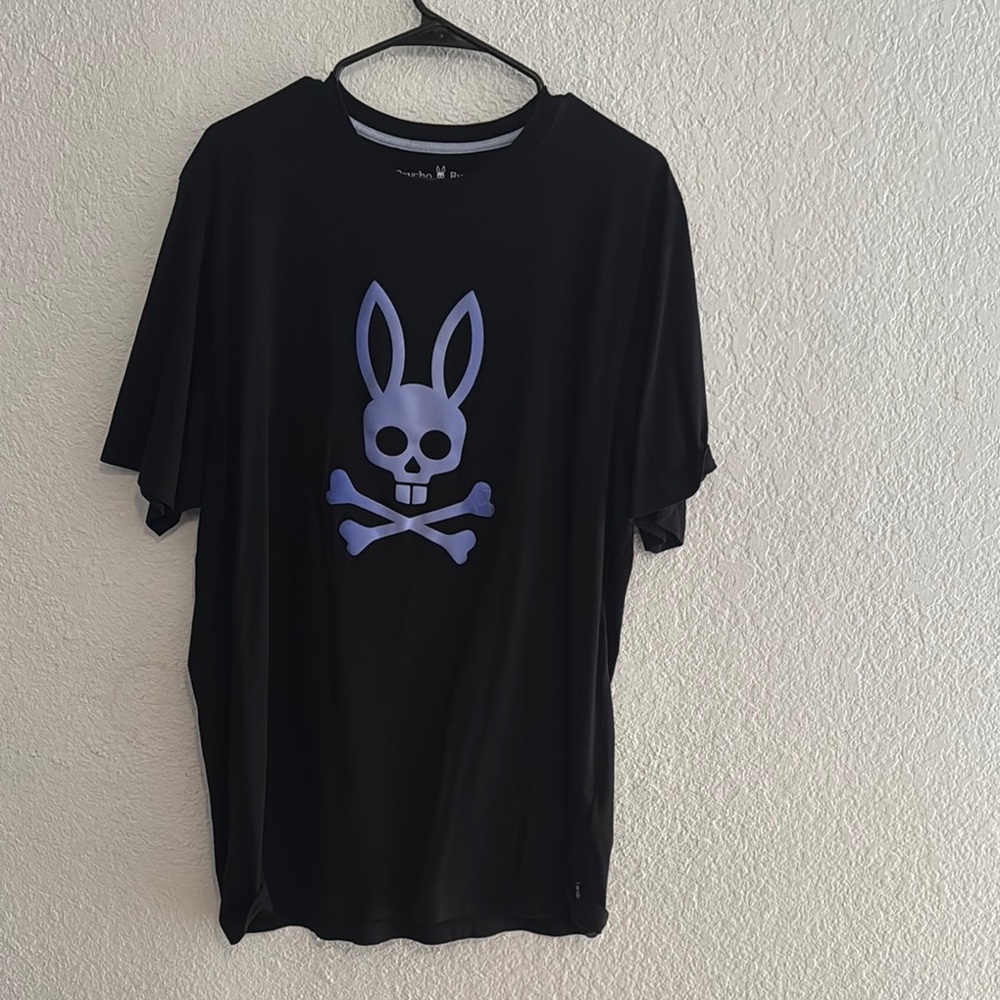 Psycho Bunny Black and Purple Short Sleeve Tee